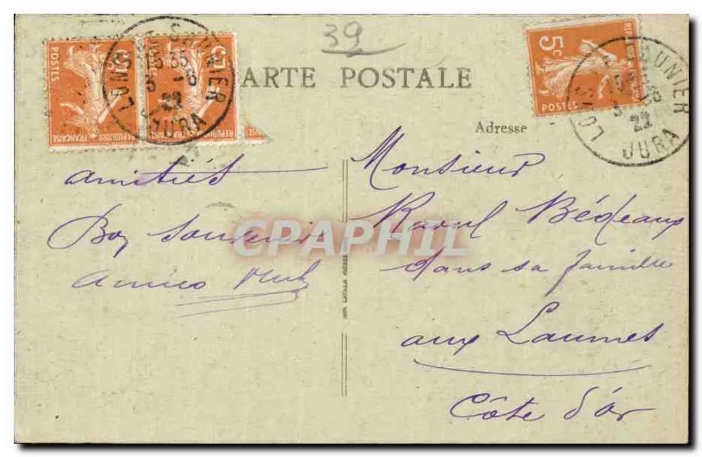 Lons-le-Saunier — A Prefeitura - Verso
