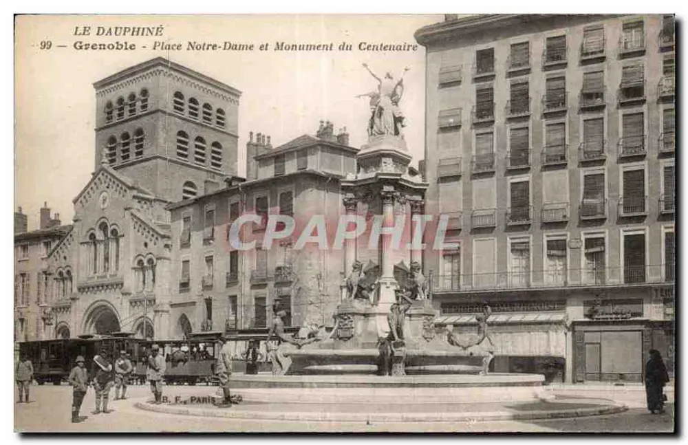 Grenoble - Place Notre-Dame und Monument du Centenaire — B. F. Paris, Nr. 99 - Vorderseite
