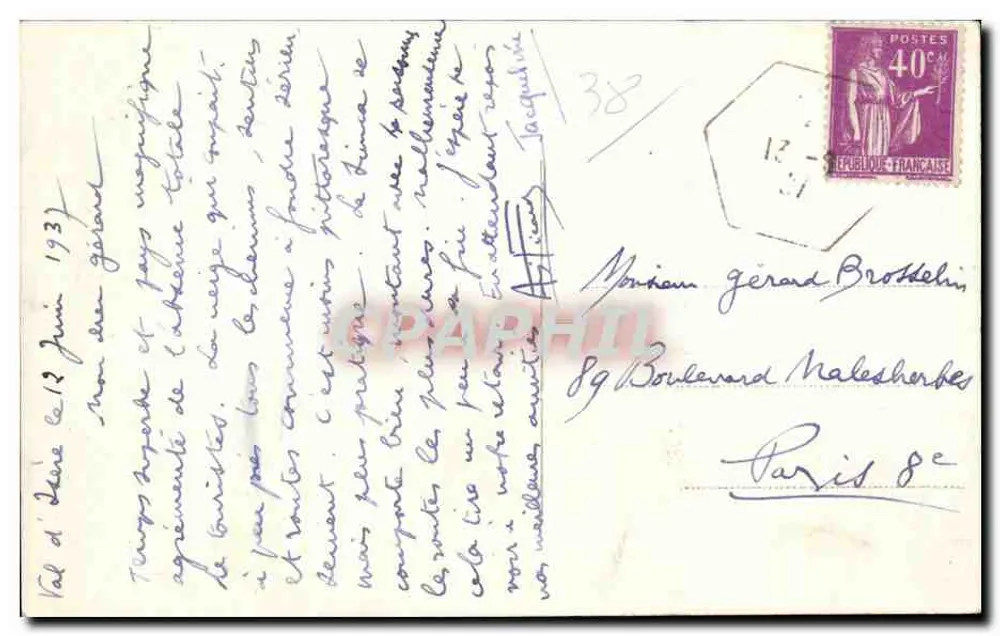 Val d'Isère — Vista geral. S. de l’Iseran e P. des Lessières — AEP - Verso