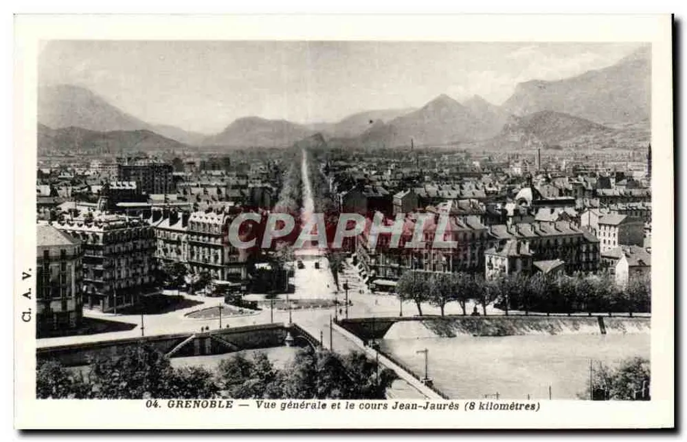 Grenoble — Allgemeiner Blick und Avenue Jean-Jaurès (8 Kilometer) — C.L.A.V. n°04 - Vorderseite