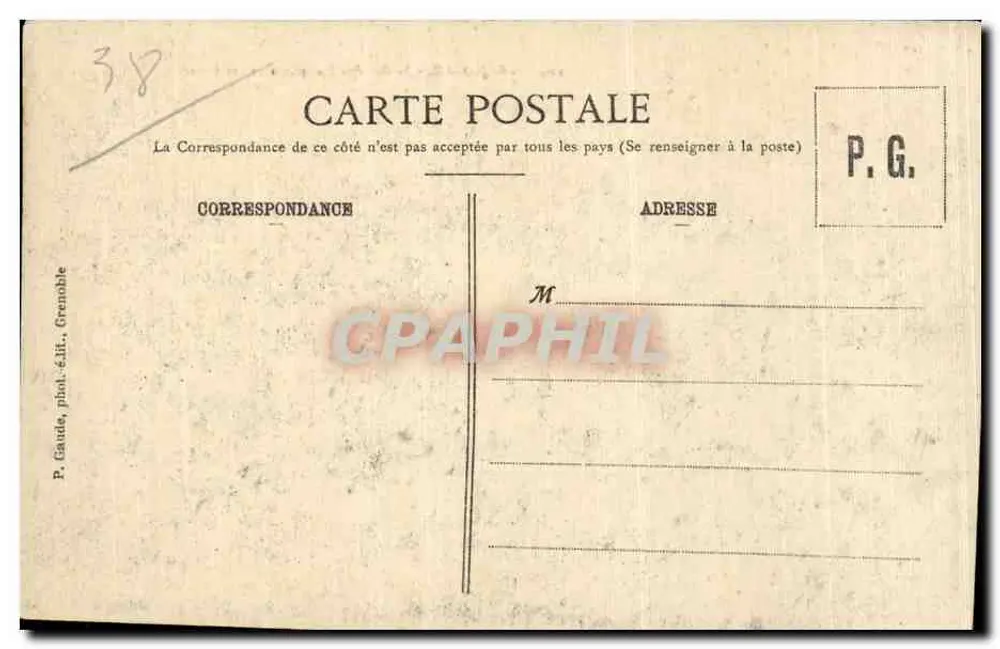 Grenoble — Jardin des Dauphins und die Forts — P. Gaude, phot. édit. Grenoble, n° 126 - Rückseite