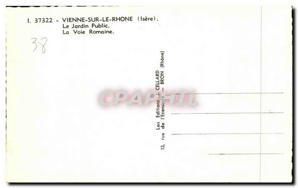 Viena-sur-le-Rhône — O Jardim Público. A Via Romana — Les Éditions de l'Économie, Bron (Rhône) - Verso