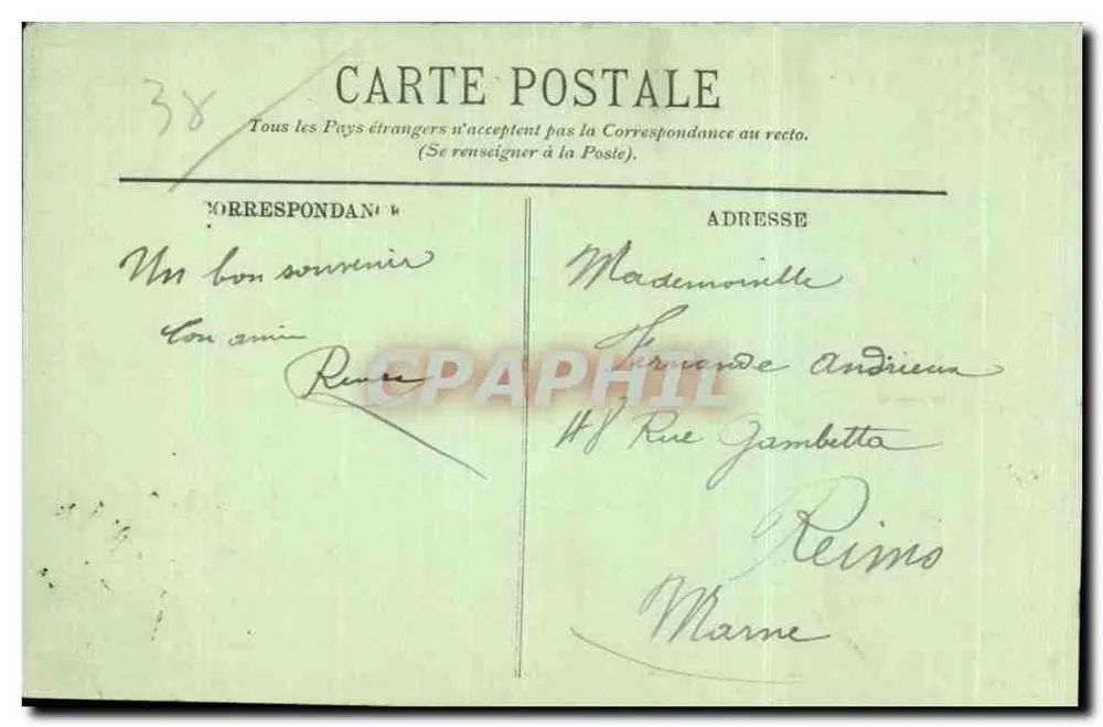Grenoble — O Cours Saint-André — LL, n° 898 - Verso