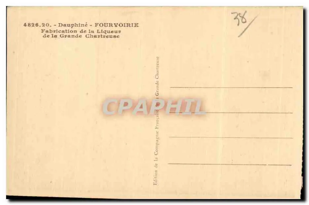 Fourvoirie — Herstellung der Grande Chartreuse-Likör — Ausgabe der französischen Gesellschaft der Grande Chartreuse - Rückseite