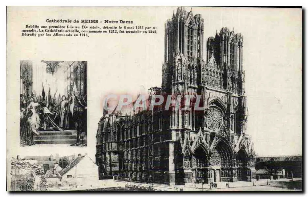 Kathedrale von Reims - Notre Dame — Wiederherstellung nach 1914 — Verlag E. La Drey, Paris - Vorderseite