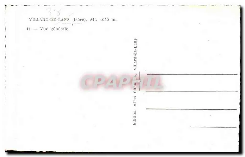 Villard-de-Lans — Vista geral — Edição « Les Gitans » - Verso