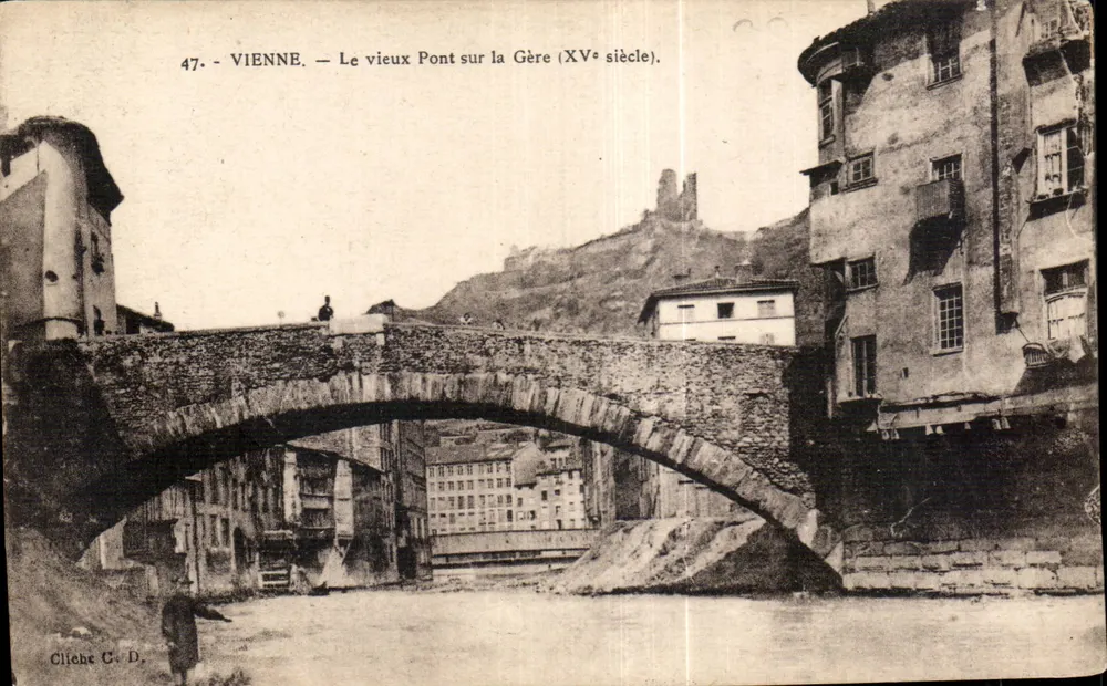 Wien — Der alte Brücke über die Gère (15. Jahrhundert) — Cliche C. D. - Vorderseite