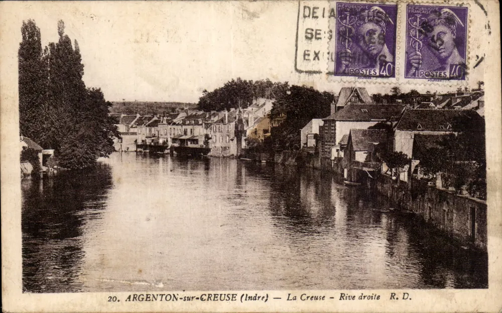 Argenton-sur-Creuse (Indre) — La Creuse - Rive droite — R.D. — n°20 - Anverso