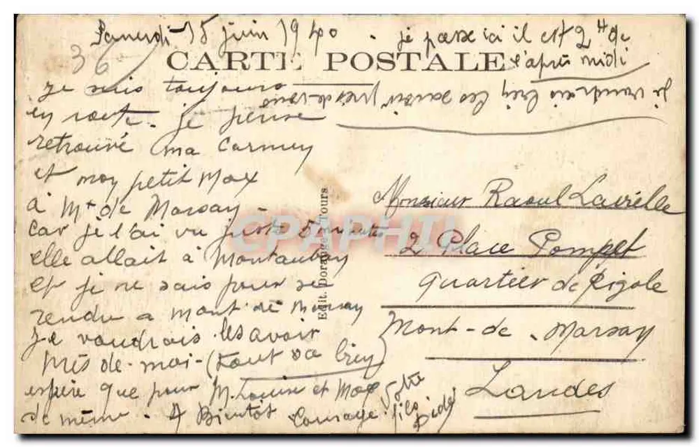Argenton-sur-Creuse (Indre) — La Creuse - Rive droite — R.D. — n°20 - Reverso