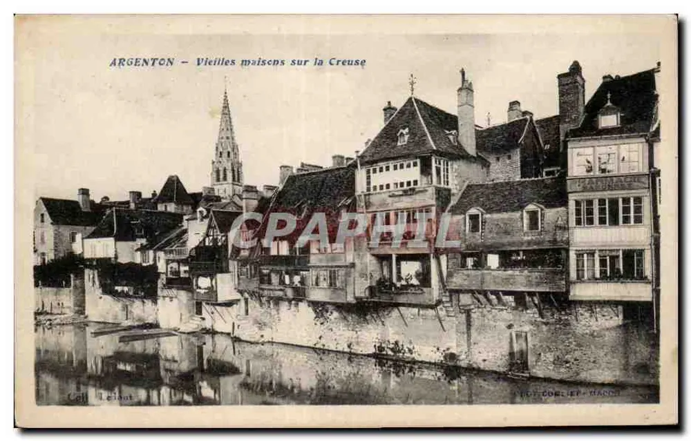 Argenton - Velhas casas na Creuse — Editor: Leclout - Frente