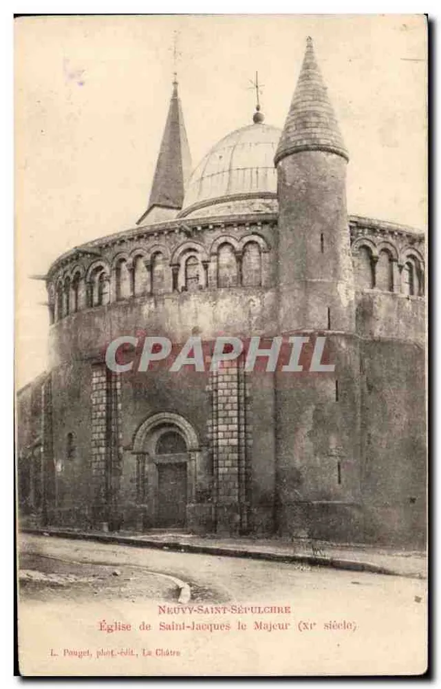 Kirche Saint-Jacques le Majeur — Neuvy-Saint-Sépulchre (12. Jahrhundert) — L. Pouget, phot.-edit., La Châtre - Vorderseite