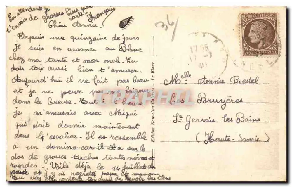 ले ब्लैंक (इंड्र) — सामग्री का एक व्यापक दृश्य — संस्करण नूवेल्स गैलेरीज़ - पीछे