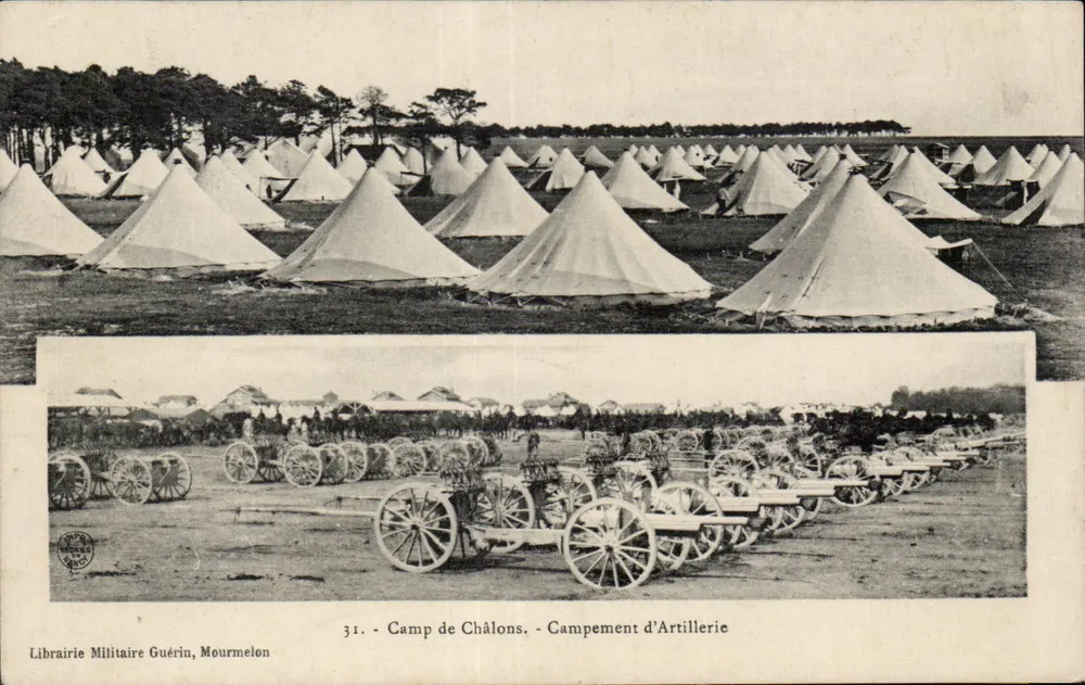 Lager von Châlons - Artillerie-Lager — Militärbibliothek Guérin, Mourmelen, Nr. 31 - Vorderseite