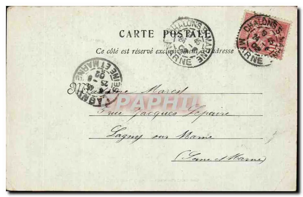 Infanterie-Lager — Hauptstraße des Lagers — Buchhandlung und Photographie GAILLEN — Mourmelon-le-Grand - Rückseite