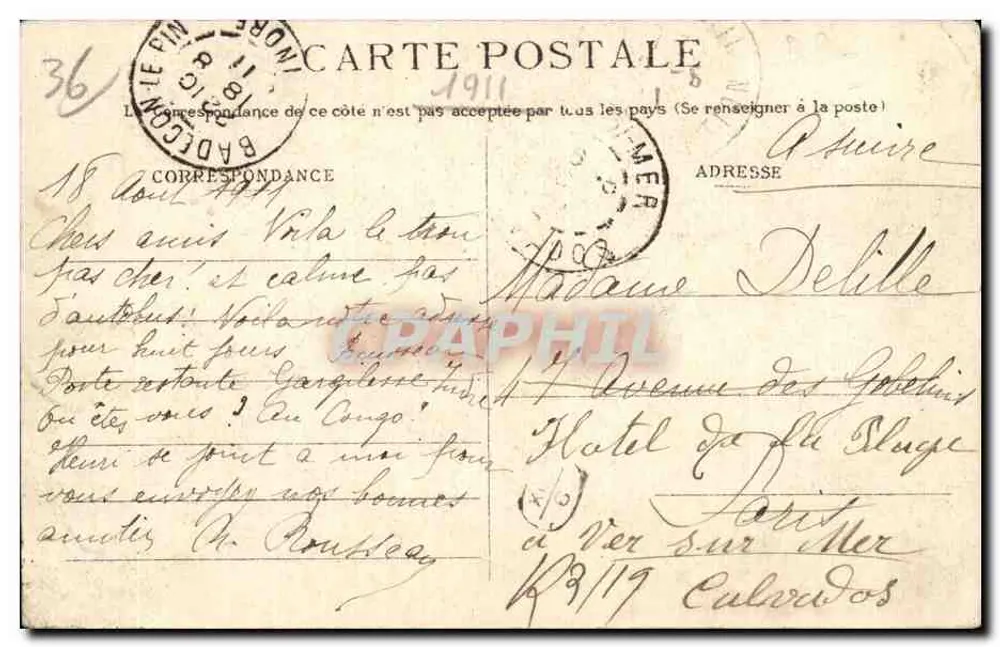 GARGILESSÉ (Indre) — As margens da Creuse. — Coleção E. C. Châteauroux. - Verso