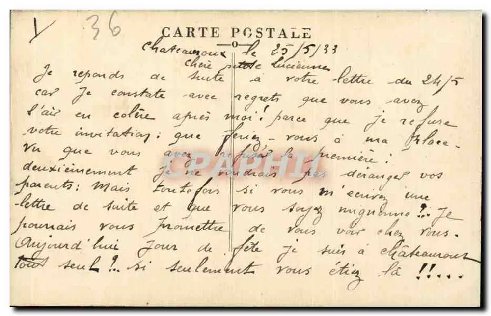 Châteauroux - Jardim Público - Vista do Lago — Coll. G. G. e Filhos, Châteauroux - Verso