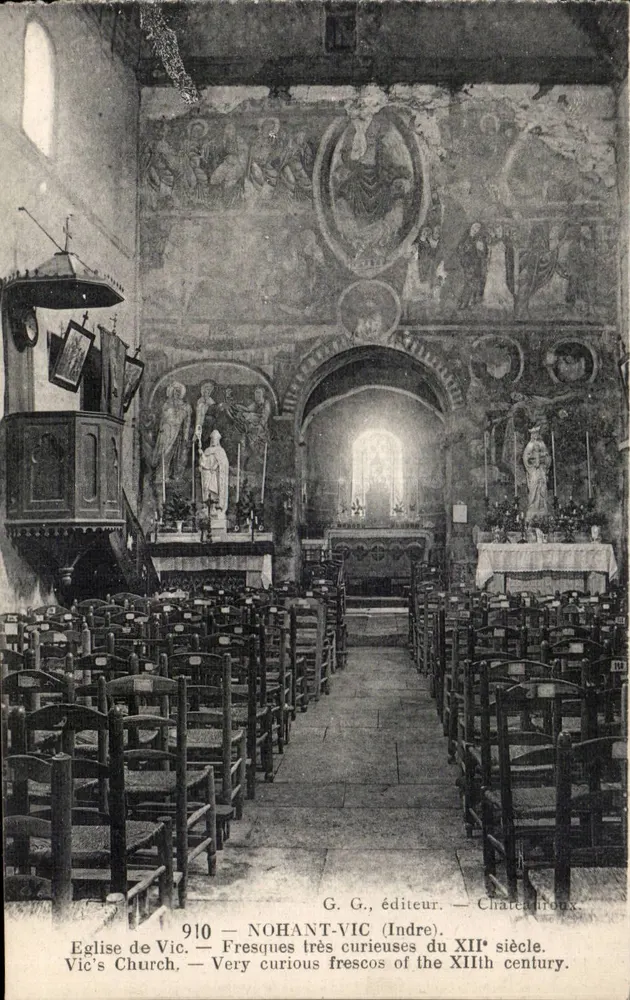 Igreja de Vic — Frescas muito curiosas do século XII — G. G., editor, Châteauroux - Frente