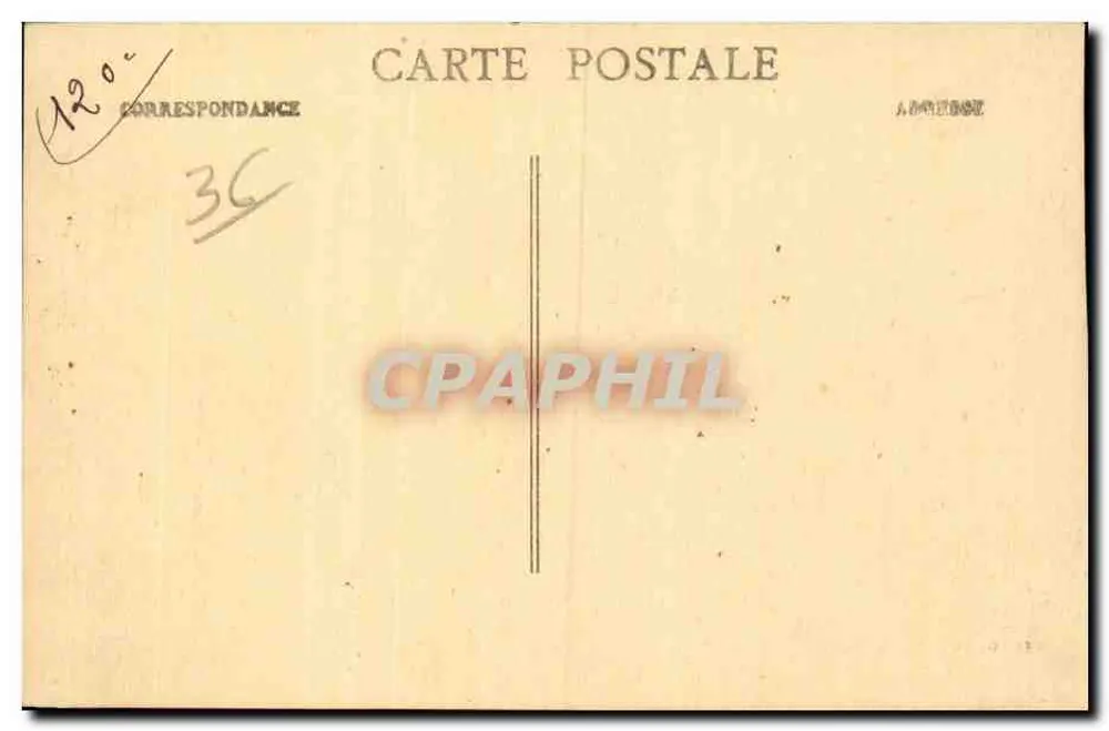 Châteauroux — Hauptort des Departements Indre — P.O. Eisenbahn 267 km südlich von Paris - Rückseite