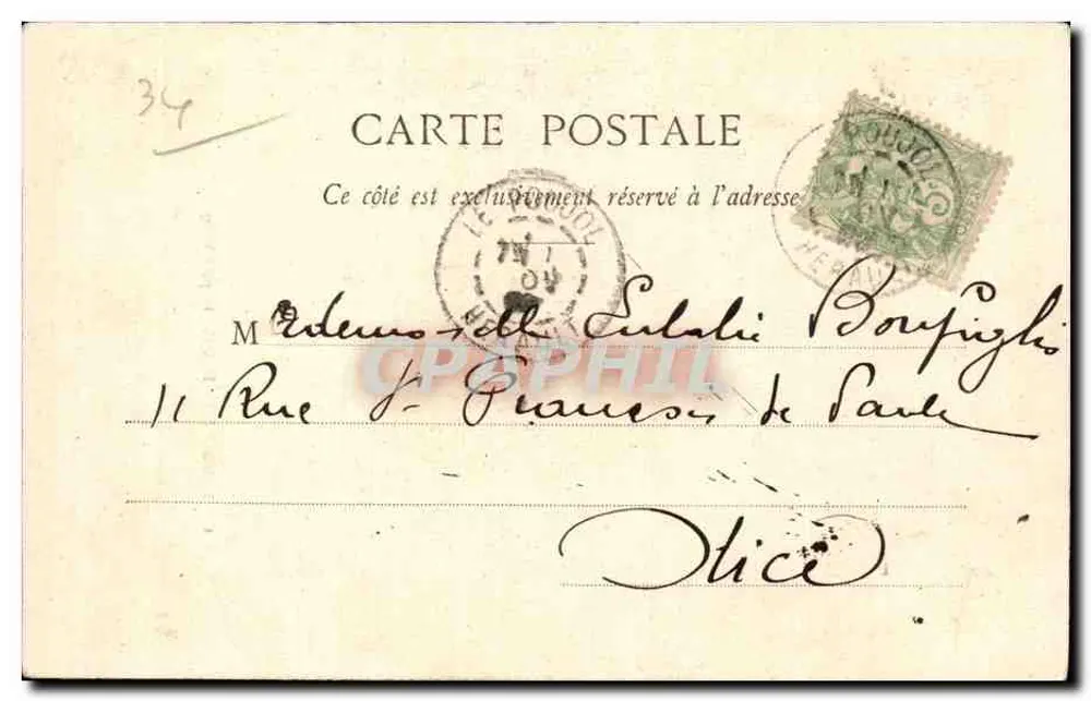 Lamalou-le-Haut — O pequeno Vichy — A. M., editor, n°6 - Verso