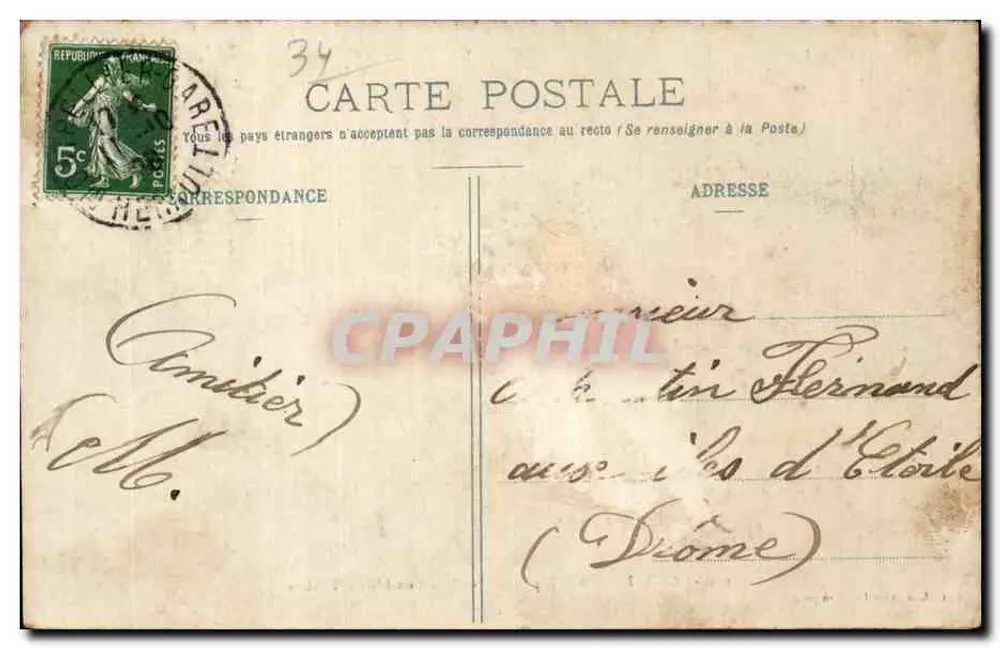 Montpellier - Béplanade - Plaza de la Comedia - Teatro — Ed. L.J. Albaïlle, Montpellier, n°113 - Reverso