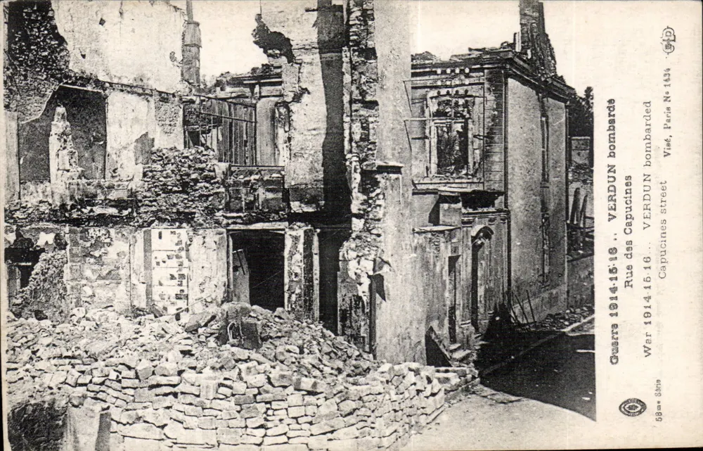 Verdun — Rue des Capucines zerstört — Ansicht von Paris, N° 1434 - Vorderseite