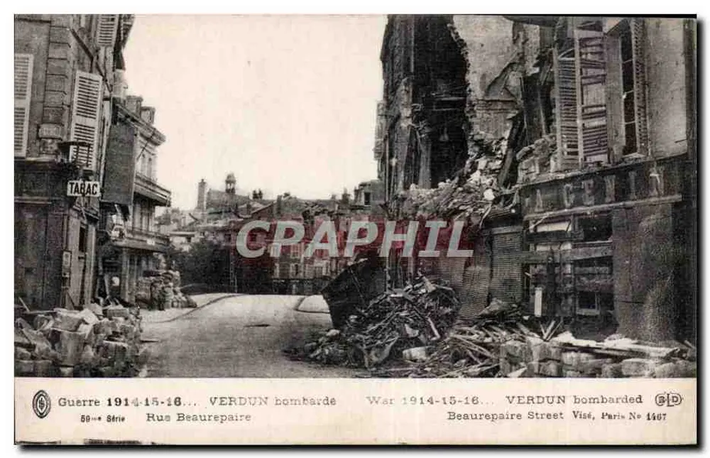 Verdun bombardiert — Rue Beaurepaire — Visé, Paris Nr. 1407 - Vorderseite