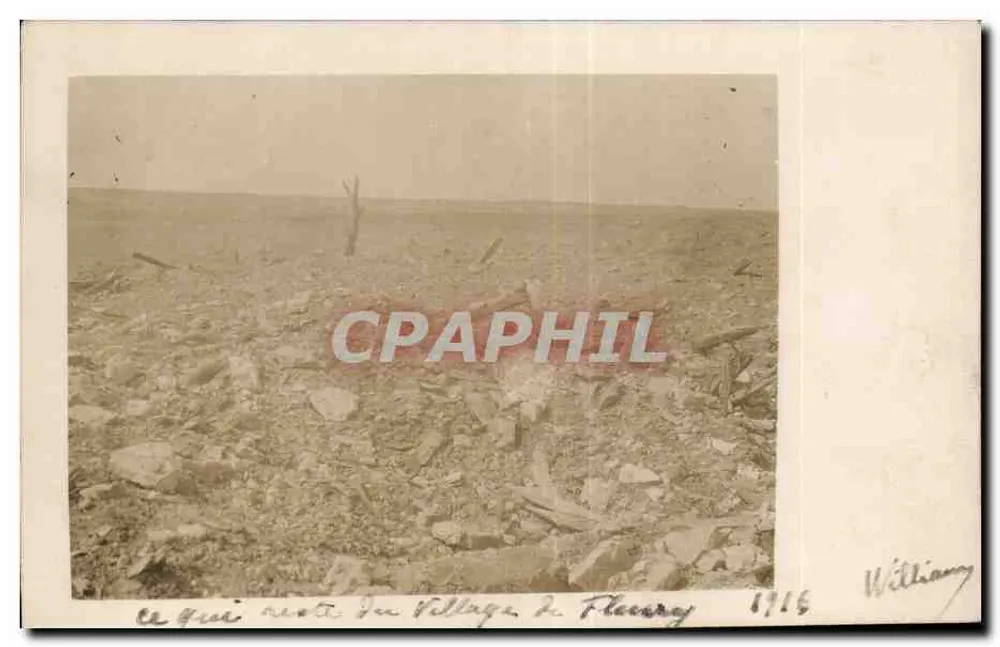 Der Gîti bleibt vom Dorf Fleury — Photographie von William — 1916 - Vorderseite