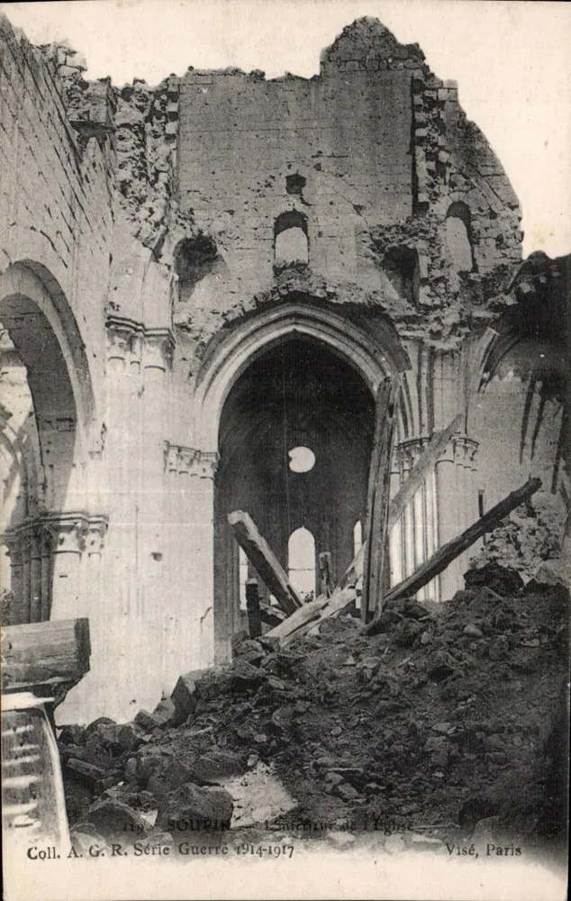 Ruinen der Kirche in Visé — Sammlung A.G.R. Serie Krieg 1914-1917 - Vorderseite