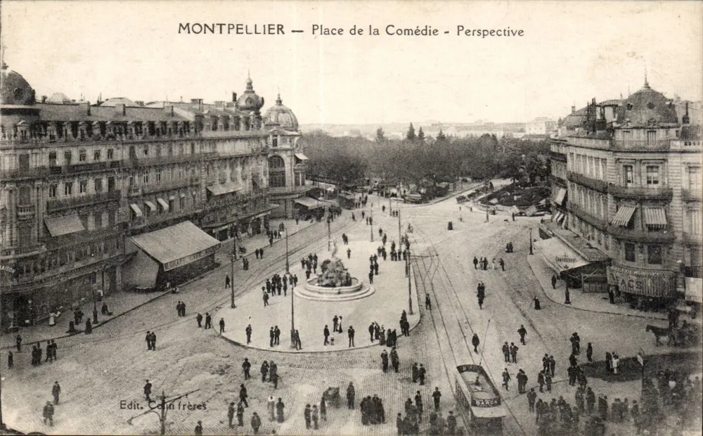 Montpellier — Place de la Comédie — Perspectiva — Edit. Coin frères - Frente