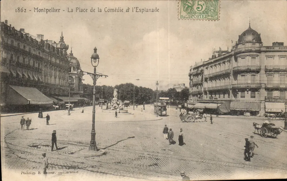 Montpellier - Die Place de la Comédie & die Esplanade — Phototyp E. Lacour — n°34 - Vorderseite