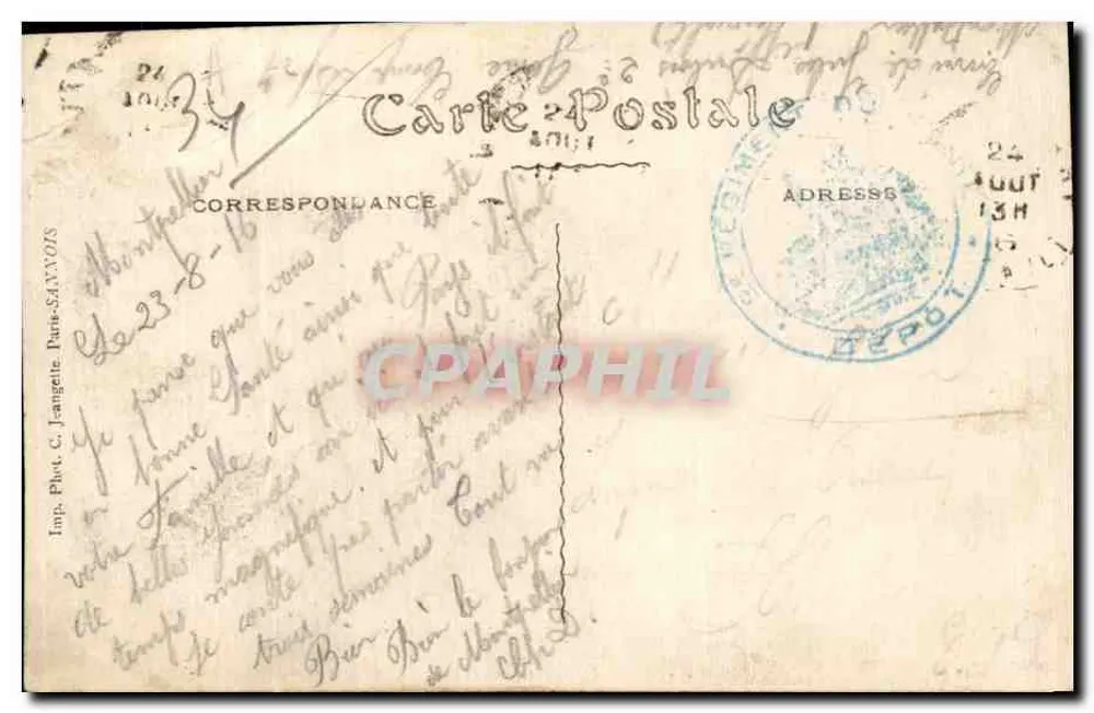 Montpellier — A Estação — Imp. Fot. C. Janglais, Paris-Saint-Ours - Verso