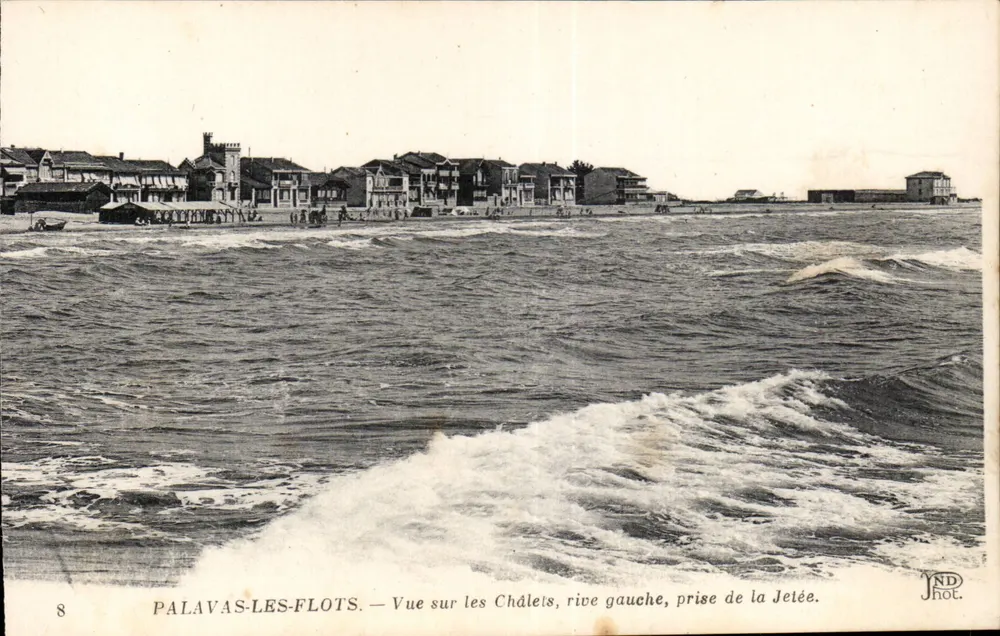Palavas-les-Flots — Blick auf die Chalets, linken Ufer, aufgenommen von der Mole — JND Phot. - Vorderseite