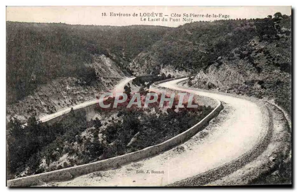 Um LODÈVE — St-Pierre-de-la-Fage — Die Schleife des Schwarzen Brückens — Edit. J. Bonnet - Vorderseite