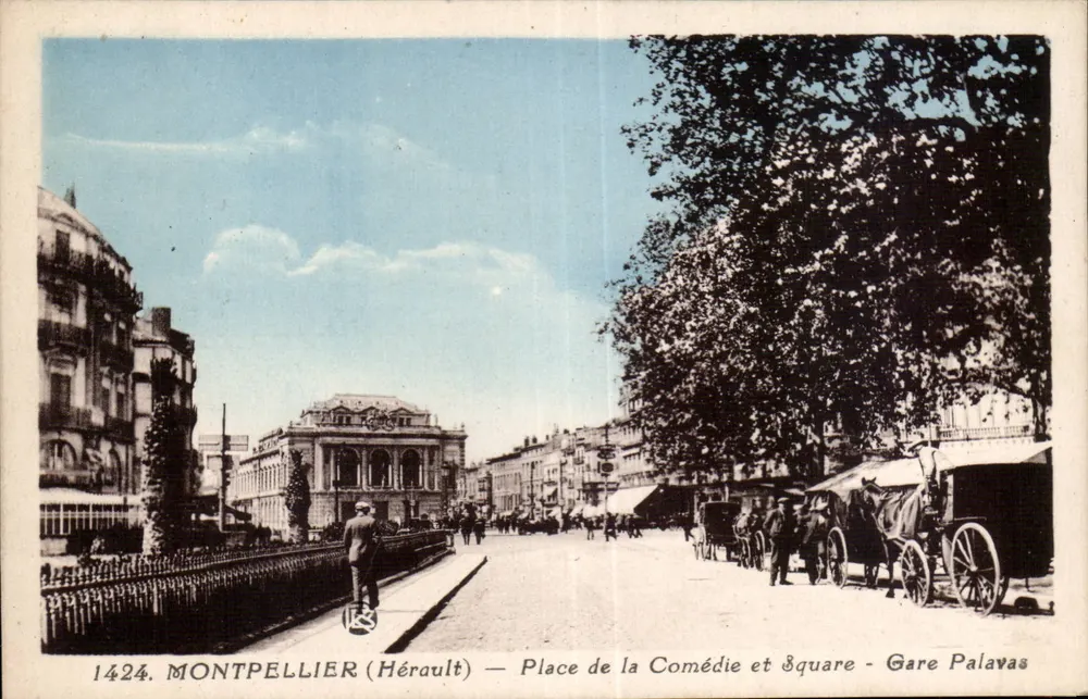 Montpellier (Hérault) — Place de la Comédie und Square - Gare Palavas - Vorderseite