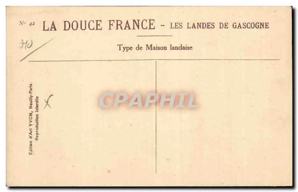 Landes-Haus — Typ eines Landes-Hauses — Édition d'Art YVON - Rückseite