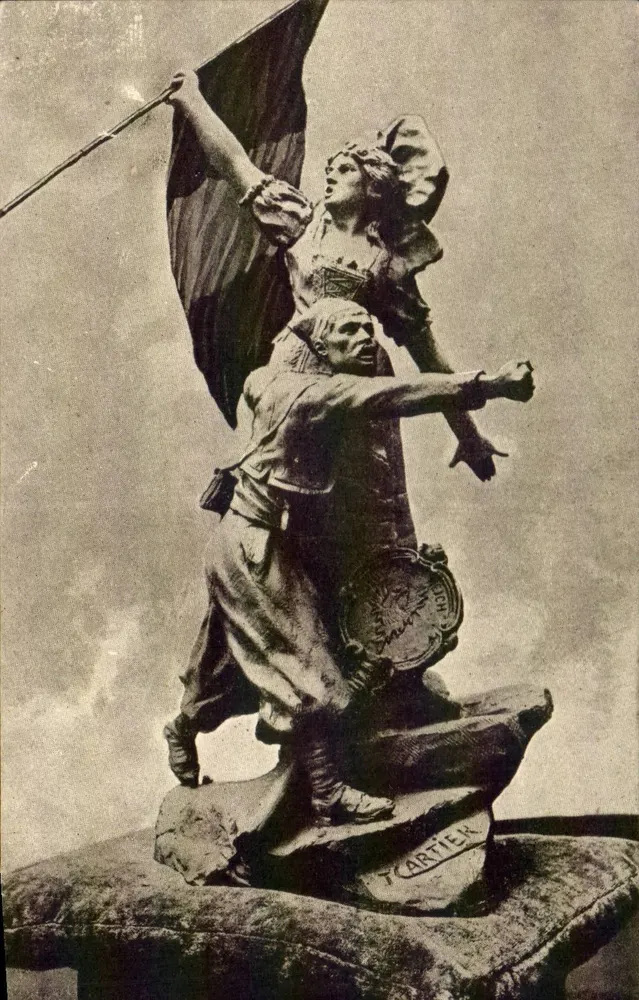 Statue der Freiheit und Soldat — Werk von T. Cartier — Verlag Thomas Cartier, Paris - Vorderseite