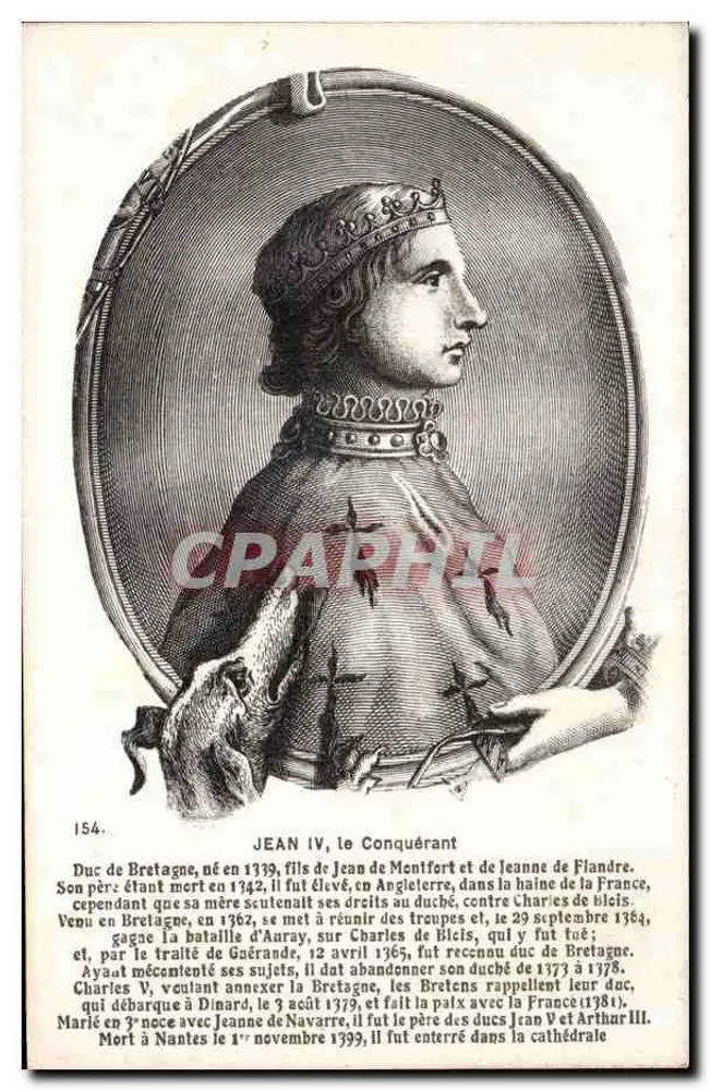 Jean IV, o Conquistador — Duque da Bretanha — G. Chapeau, editor Nantes - Frente