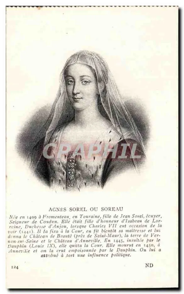 Agnès Sorel oder Soreau — Biografie — Lev & Neurdein, Paris - Vorderseite