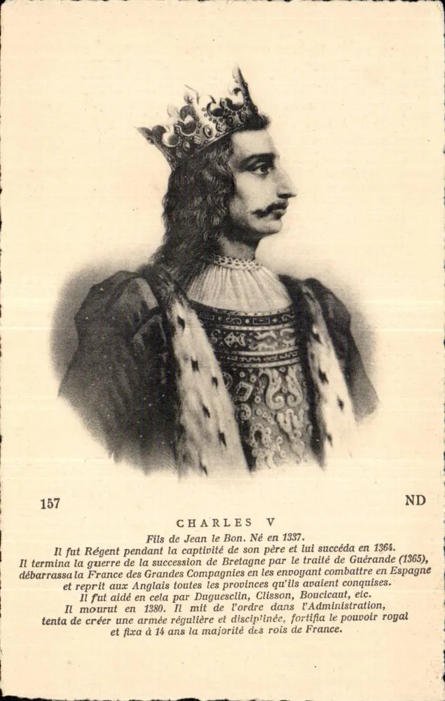Charles V — König von Frankreich — Verlag: Ch. des Arts Photomécaniques, Straßburg - Vorderseite