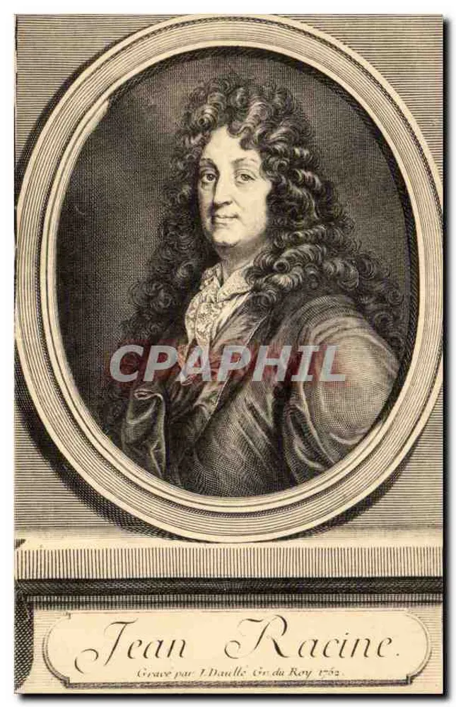 Jean Racine — Gravura por J. Daulle Gr. du Roy 1752 — Magny-les-Hameaux - Frente