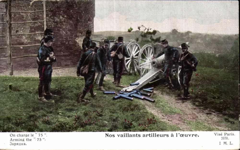 Französische Artillerie in Aktion — Unsere tapferen Artilleristen in Aktion — Visé Paris. 2070. I M. L. - Vorderseite
