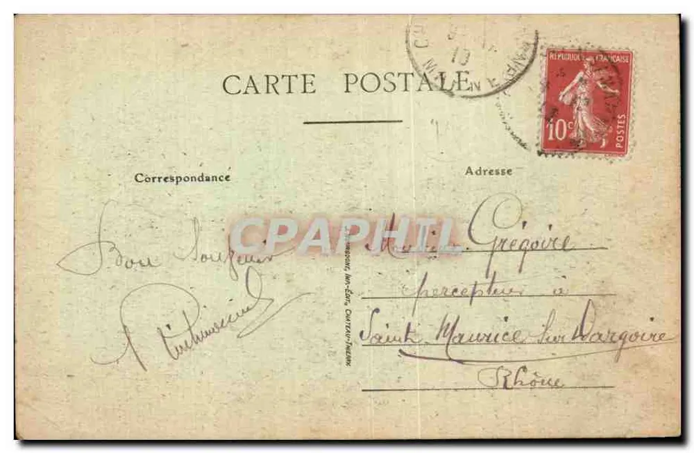 Châtillon-sur-Marne — Ruinen nach der Schlacht an der Marne — Édition V. Plussat - Rückseite