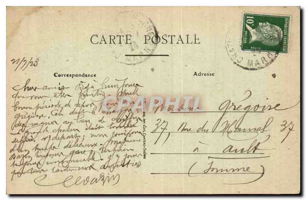 Châtillon-sur-Marne — Ruinen nach der Schlacht an der Marne — Verlag V. Blesso - Rückseite
