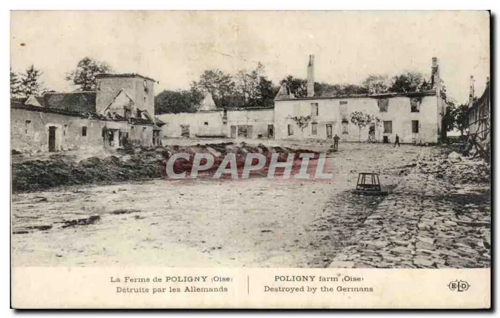 Die Farm von POLIGNY (Oise) — Von den Deutschen zerstört — Verlag BID - Vorderseite
