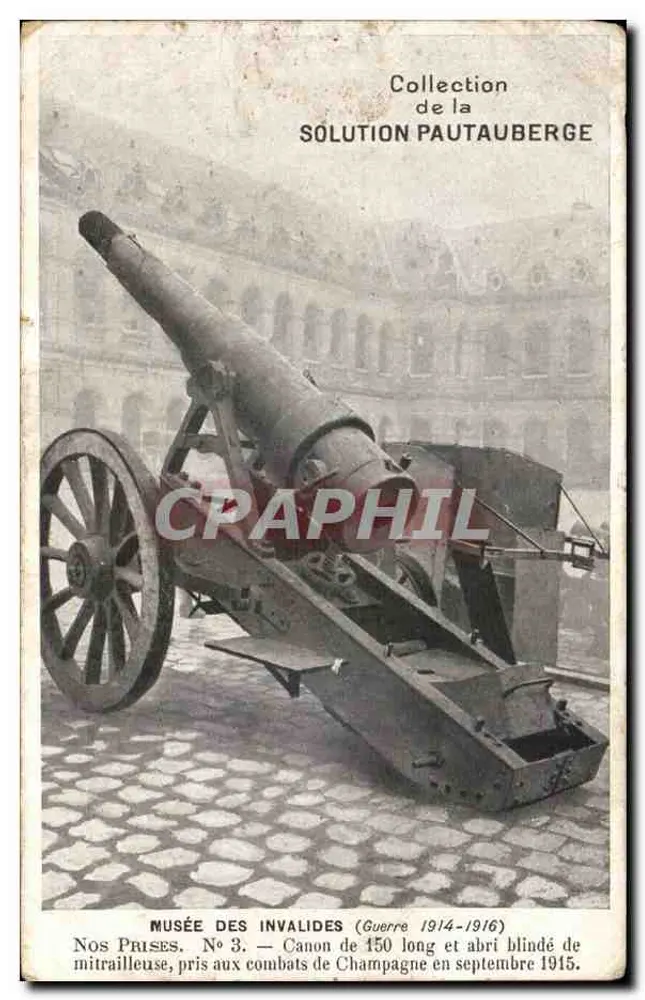 Musée der Invaliden — 150-mm-Kanone und Panzerung für Maschinengewehr — Sammlung der Lösung Pautauberger - Vorderseite