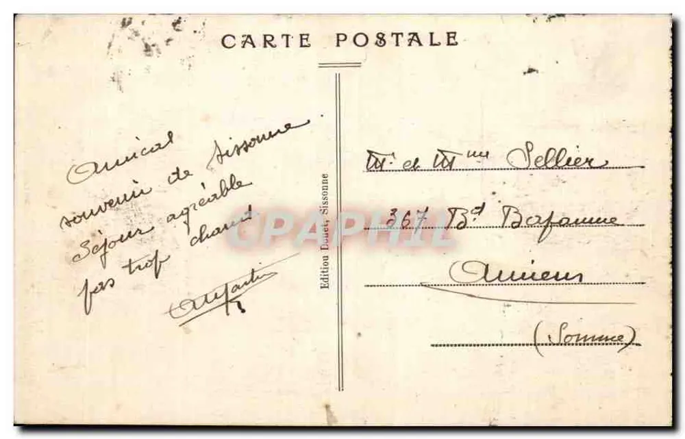 Camp de Sissonne — 75 mm Kanone in Tarnung — Édition Louet, Sissonne, n°36 - Rückseite