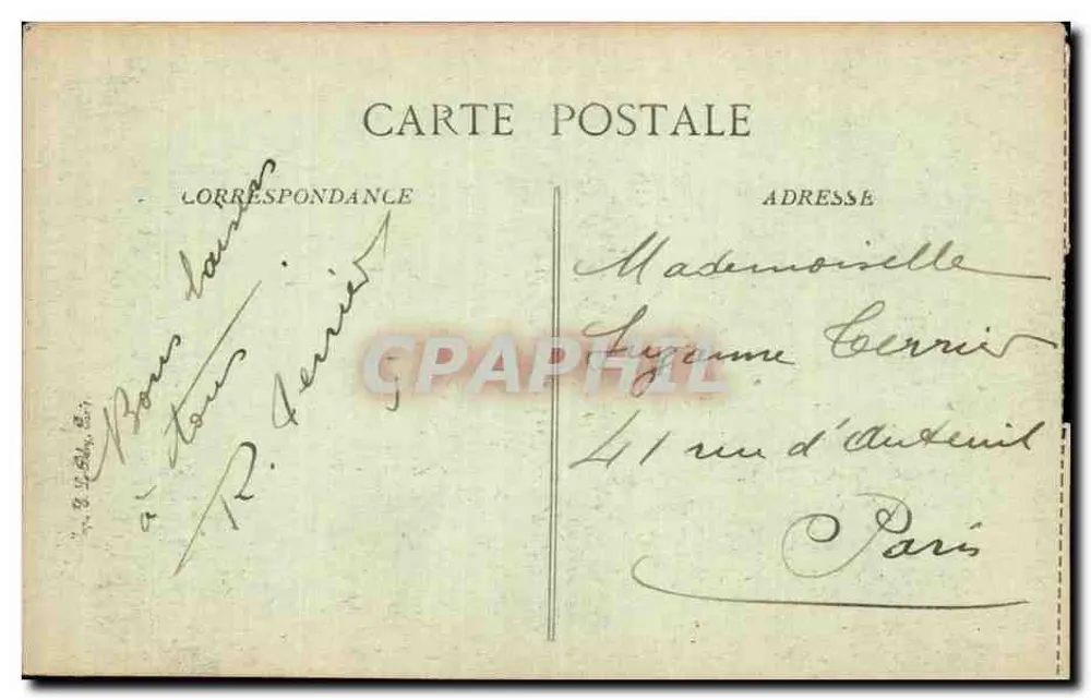 Lager Zeitinlic — General Sarrail besucht das Lager — Verleger Paris, Nr. 54m - Rückseite