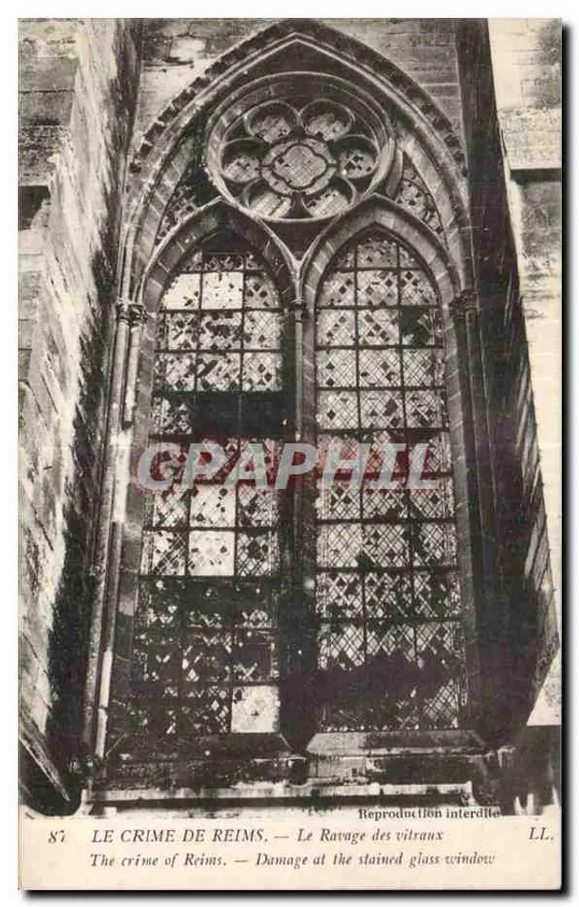 Der Verbrechen von Reims — Schäden an den Glasfenstern — LL. - Vorderseite