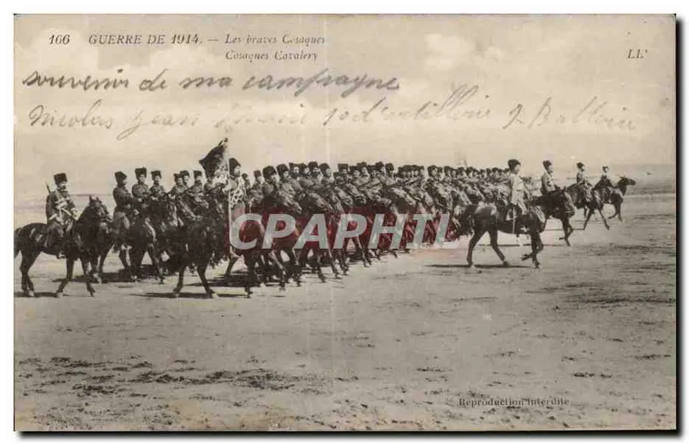 Kosaken Kavallerie — Krieg 1914 — Verlag L.I.C. Nr. 166 - Vorderseite
