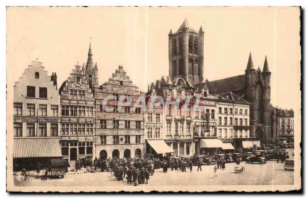 Gran Mercado en Gante — Koornmarkt — editor En. Thilli, serie 3, n. 2 - Anverso